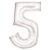 Fehér Lustre White 5-ös szám fólia lufi 86 cm
