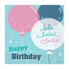   Happy Birthday Lebe, Liebe, Lache szalvéta 16 db-os 33x33 cm