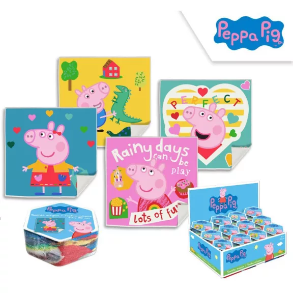 Peppa malac Pack mágikus kéztörlő arctörlő, törölköző 30x30cm