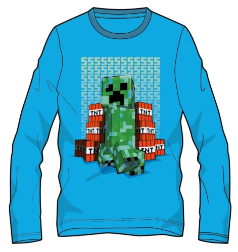 Minecraft Block Blaster sötétben világító gyerek hosszú ujjú póló, felső 6 - 12 év / 116 - 152 cm