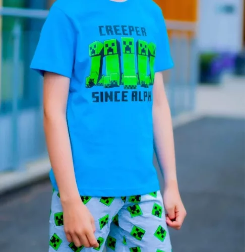 Minecraft Nap gyerek rövid pizsama 6 - 12 év / 116 - 152 cm