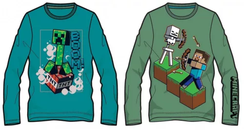 Minecraft BOOM! gyerek hosszú ujjú póló, felső 6 - 12 év / 116 - 152 cm