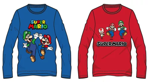 Super Mario Toad gyerek hosszú ujjú póló, felső 4 - 10 év / 104 - 140 cm