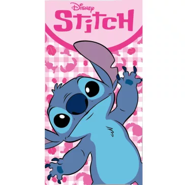   Disney Lilo és Stitch, A csillagkutya Pink Fun fürdőlepedő, strand törölköző 70x140cm (Fast Dry)