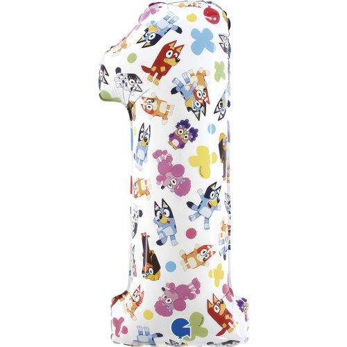 Bluey Friends 1-es szám fólia lufi 66 cm
