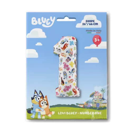 Bluey Friends 1-es szám fólia lufi 66 cm