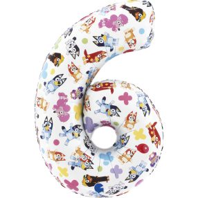 Bluey Friends 6-os szám fólia lufi 66 cm