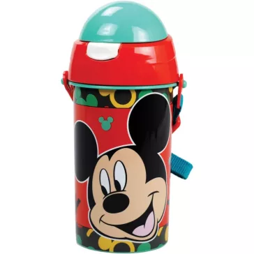   Disney Mickey Oh Boy műanyag szívószálas kulacs akasztóval 500 ml