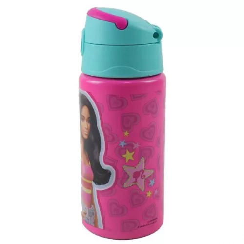 Barbie Love alumínium szívószálas kulacs akasztóval 500 ml