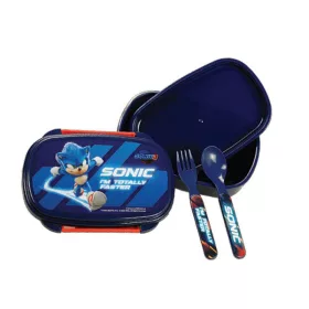   Sonic a sündisznó Faster szendvicsdoboz + evőeszköz szett