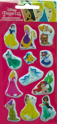 Disney Hercegnő Friends csillogó pufi szivacs matrica szett