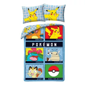   Pokémon Ready for Battle ágyneműhuzat 140×200cm, 70×90 cm