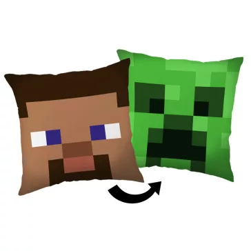Minecraft Steve Creeper párna, díszpárna 40 x 40 cm