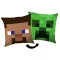 Minecraft Steve Creeper párna, díszpárna 40 x 40 cm