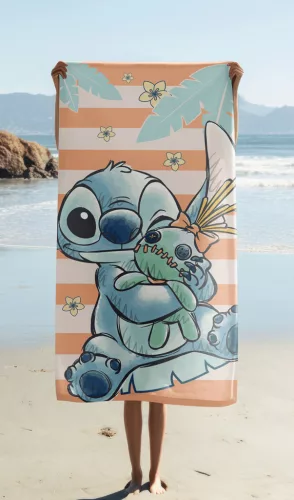 Disney Lilo és Stitch, A csillagkutya Tropical Hugs fürdőlepedő, strand törölköző 70x140cm