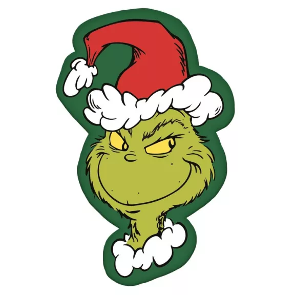A Grincs Green Smile formapárna, díszpárna 36x23 cm