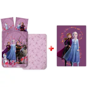   Disney Jégvarázs Purple Wind gyerek, ovis ágyneműhuzat és polár takaró szett