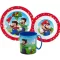 Super Mario Mushroom Kingdom étkészlet, micro műanyag szett bögrével 350 ml