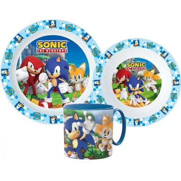   Sonic a sündisznó Adventure étkészlet, micro műanyag szett bögrével 265 ml