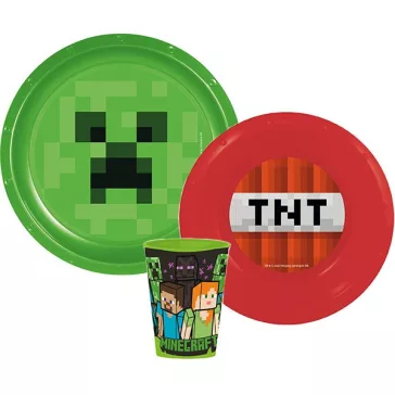 Minecraft TNT étkészlet, műanyag szett