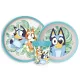 Bluey Tropical csúszásmentes étkészlet, micro műanyag szett