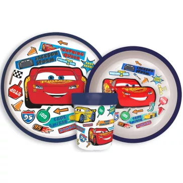   Disney Verdák Stickers Go csúszásmentes étkészlet, micro műanyag szett