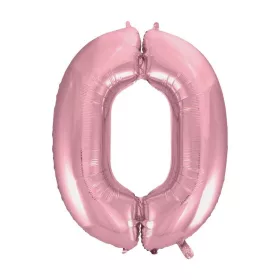 Rózsaszín Light Pink 0-ás szám fólia lufi 92 cm