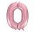 Rózsaszín Light Pink 0-ás szám fólia lufi 92 cm