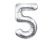 Ezüst Silver 5-ös szám fólia lufi 85 cm