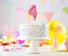 Rózsaszín 4-es Pink szám fólia lufi tortára 13 cm