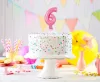 Rózsaszín 6-os Pink szám fólia lufi tortára 13 cm