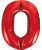 Piros 0-ás Red szám fólia lufi 85 cm