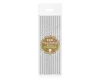 Ezüst Silver Chevron papír szívószál 12 db-os