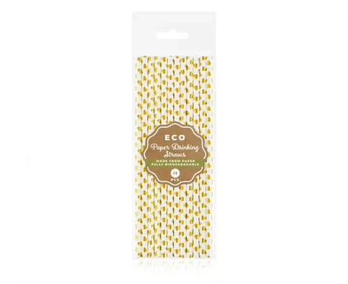 Arany szív Gold Heart papír szívószál 12 db-os