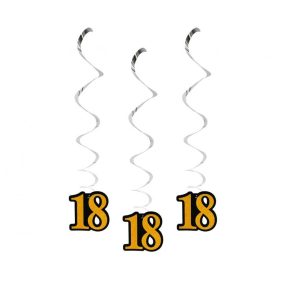 Happy Birthday 18 B&C szalag dekoráció 3 db-os szett