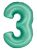 Menta 3-as Mint Mat szám fólia lufi 76 cm