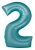 Kék 2-es Light Blue Mat szám fólia lufi 76 cm