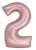 Rózsaszín 2-es Light Pink Mat szám fólia lufi 76 cm