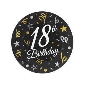 Happy Birthday 18 B&C papírtányér 6 db-os 18 cm