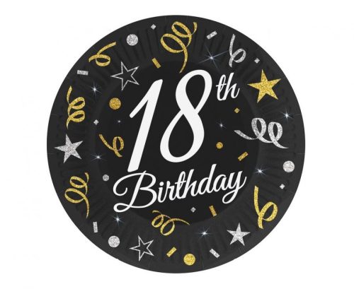 Happy Birthday 18 B&C papírtányér 6 db-os 18 cm