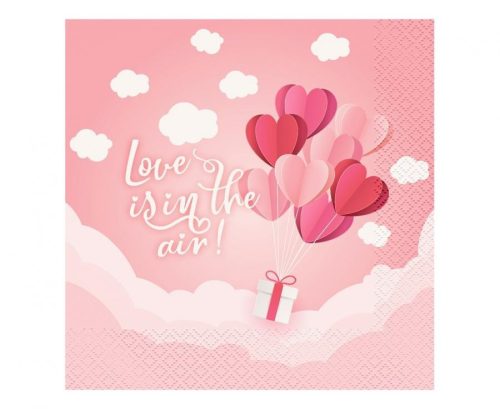 Szerelem Love Is In The Air Pink szalvéta 20 db-os 33x33 cm