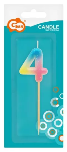 Színes mini 4-es Pastel Ombre számgyertya, tortagyertya