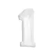 Fehér B&C White 1-es szám fólia lufi 92 cm