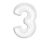 Fehér B&C White 3-as szám fólia lufi 92 cm