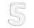 Fehér B&C White 5-ös szám fólia lufi 92 cm