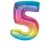 Színes 5-ös Rainbow szám fólia lufi 92 cm