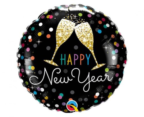 Pezsgős poharak HNY fólia lufi 46 cm