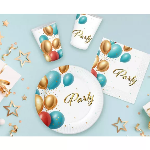 Party Balloon papírtányér 6 db-os 18 cm