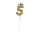 Arany Champagne Crown 5-ös számgyertya, tortagyertya 6 cm