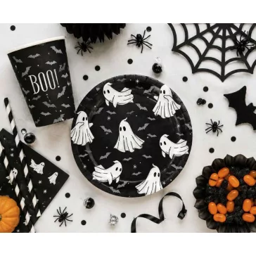 Halloween Ghost papírtányér 6 db-os 18 cm